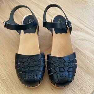Swedish Hasbeens, Maya in Black. Never worn. Size 37. Perfect Condition.